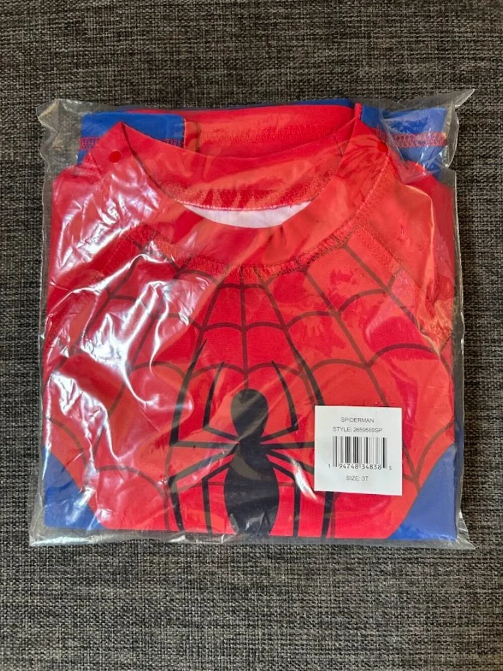 New! Marvel Spiderman Youth 2 Piece Rashguard and Swim Trunk Set